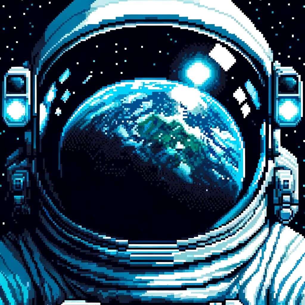 an astronaut, pixel art